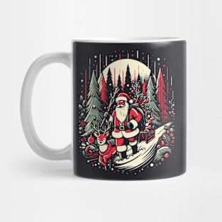 santa on forest tshirt design Mug